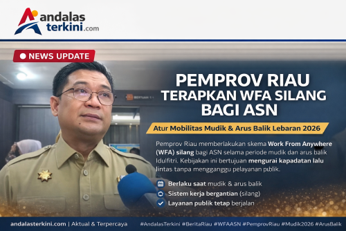 Pemprov Riau Terapkan WFA Silang ASN, Antisipasi Lonjakan Mudik Lebaran