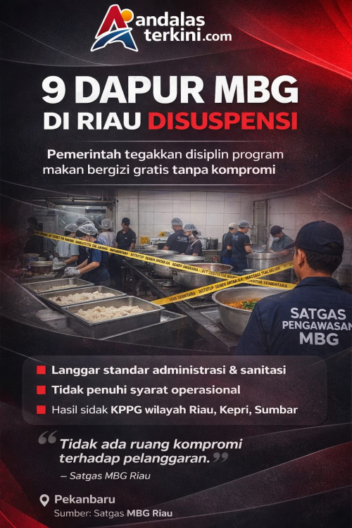 9 Dapur MBG di Riau Disuspensi, Pemerintah Tegaskan Tak Ada Toleransi Pelanggaran Standar
