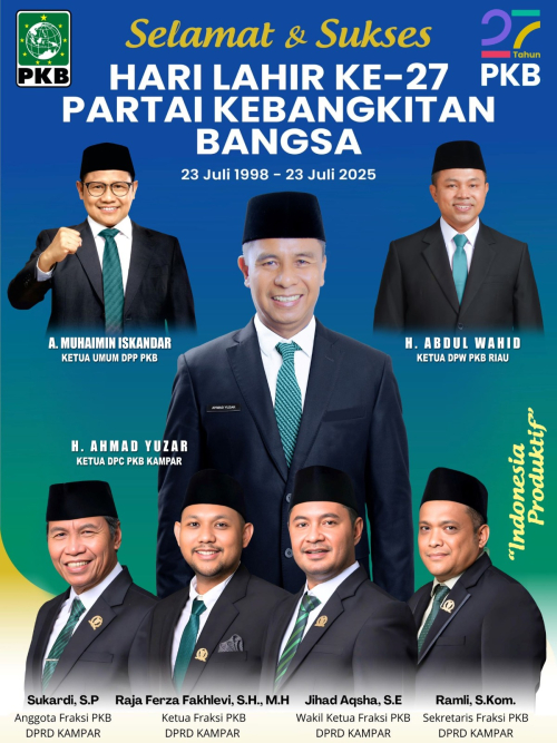 Ketua DPC PKB Kampar Ahmad Yuzar Komandoi Fraksi PKB Kampar dalam Bimtek Nasional dan Peringatan Harlah ke-27 PKB di Jakarta