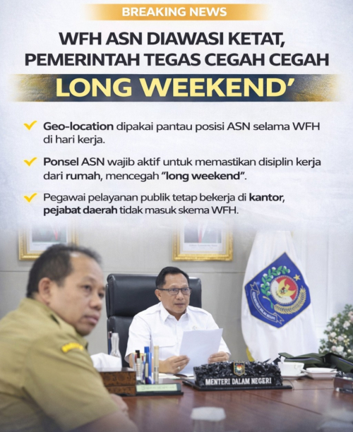 WFH ASN Diawasi Ketat, Pemerintah Tegas Cegah Penyalahgunaan Jadi “Long Weekend”