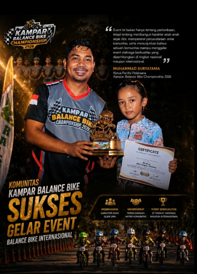 Komunitas Balance Bike Kampar Sukses Gelar Event Internasional Pertama di Riau