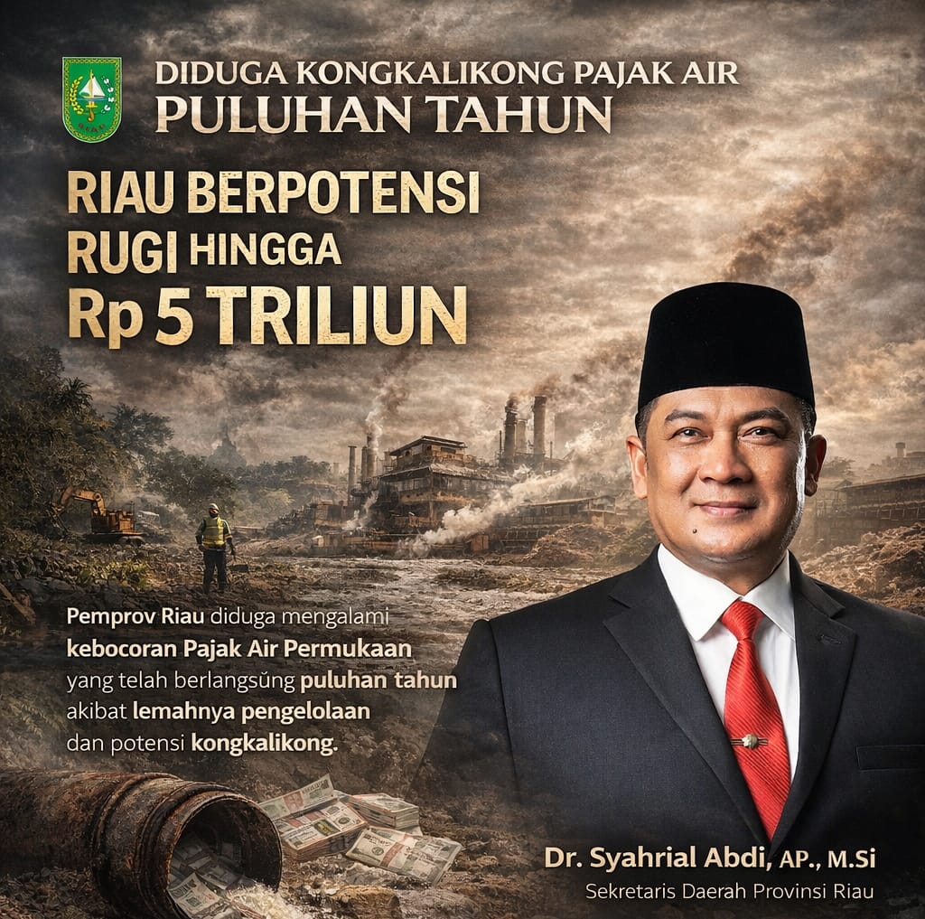 Diduga Kongkalikong Pajak Air Puluhan Tahun, Riau Berpotensi Rugi hingga Rp 5 Triliun