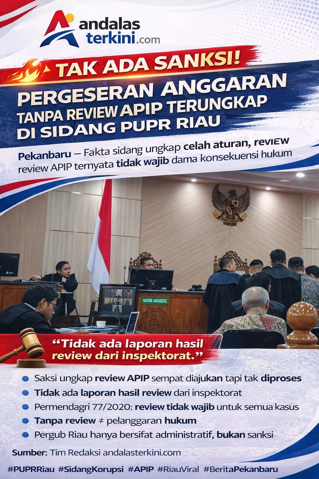 Tak Ada Sanksi, Pergeseran Anggaran Tanpa Review APIP Terungkap di Sidang Korupsi PUPR
