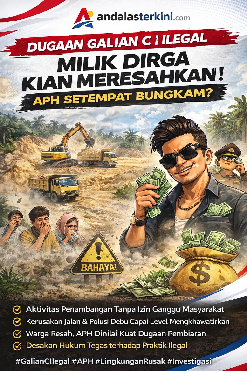 Galian C Diduga Ilegal Milik Dirga Kian Marak, Publik Soroti Dugaan Kebungkaman APH