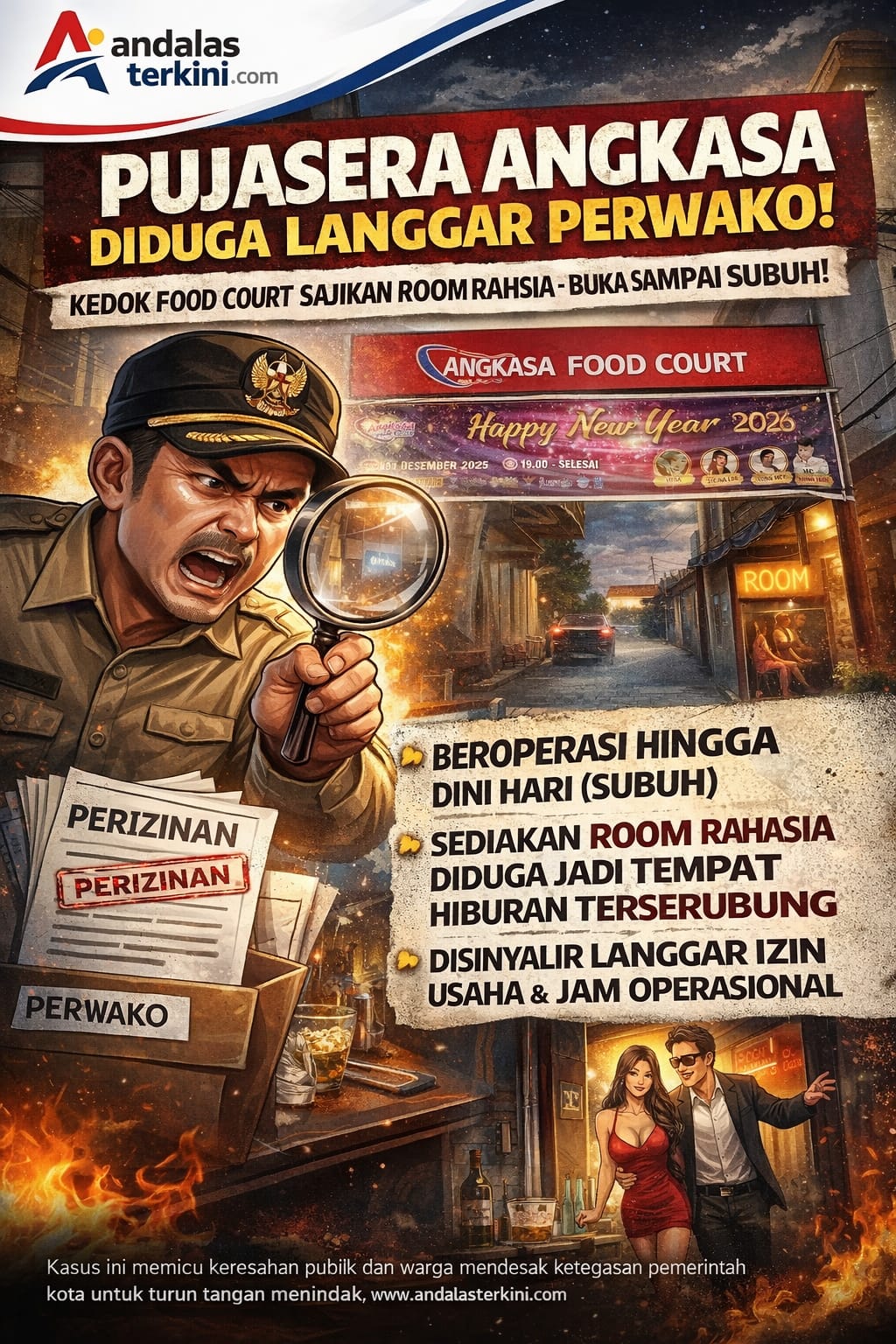 Pujasera Angkasa Disorot, Diduga Langgar Perwako: Sediakan Room hingga Beroperasi Sampai Subuh