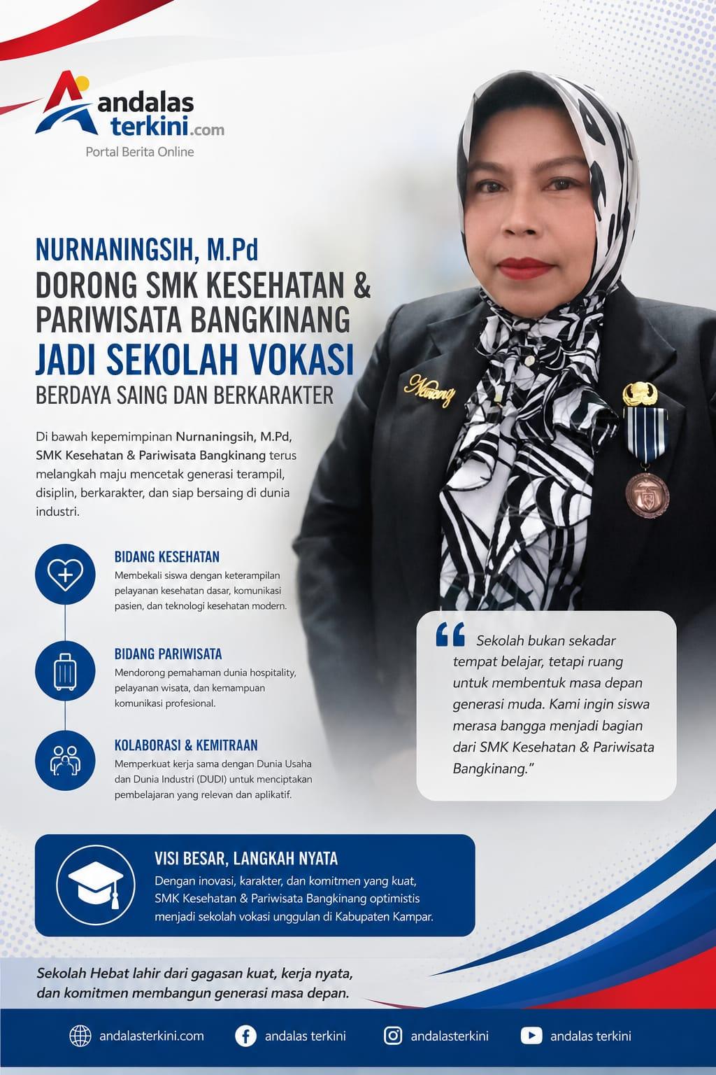 NURNANINGSIH, M.Pd Dorong SMK Kesehatan & Pariwisata Bangkinang Jadi Sekolah Vokasi Berdaya Saing dan Berkarakter